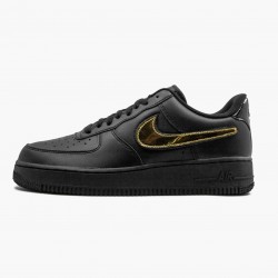 Nike Air Force 1 Černá Metallic Zlato Removable Swoosh Pack CT2252 001 Sportovní obuv