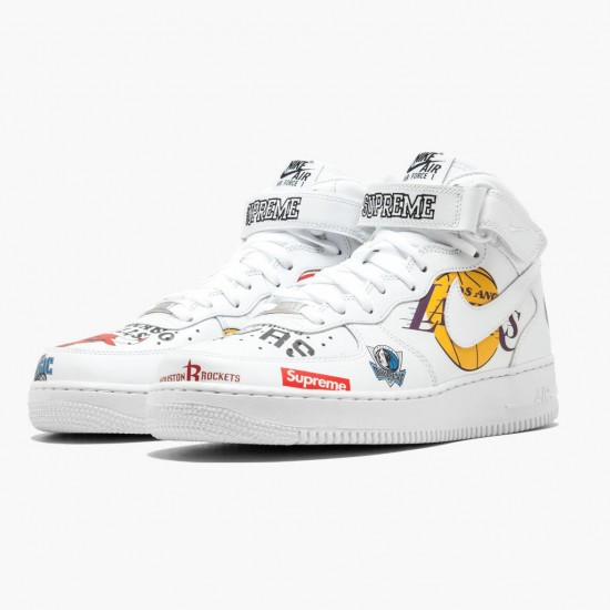 Nike Air Force 1 Mid Supreme NBA Bílý AQ8017 100 Sportovní obuv