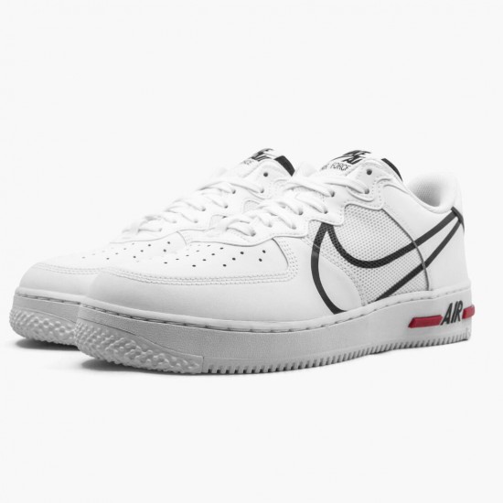 Nike Air Force 1 React Bílý Černá Červené CD4366 100 Sportovní obuv