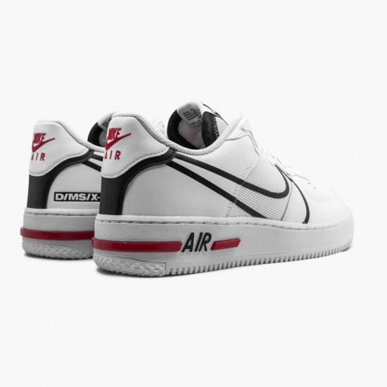 Nike Air Force 1 React Bílý Černá Červené CD4366 100 Sportovní obuv