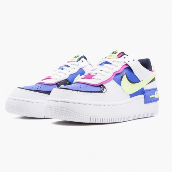 Nike Air Force 1 Shadow Bílý Sapphire Barely Volt CJ1641 100 Dámské Sportovní obuv