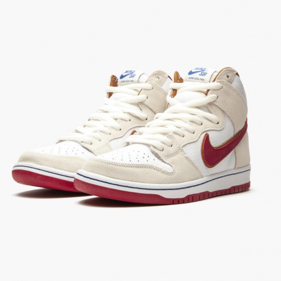 Nike SB Dunk High Sail Bright Crimson CV9499 100 Sportovní obuv