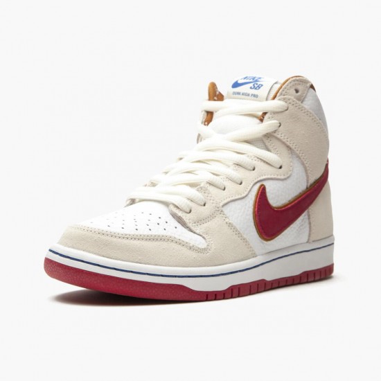 Nike SB Dunk High Sail Bright Crimson CV9499 100 Sportovní obuv