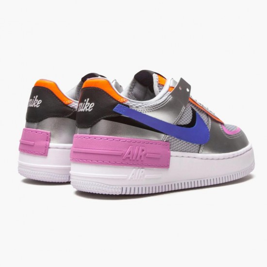 Wmns Air Force 1 Shadow Metallic Stříbrný Běžecké Boty CW6030-001