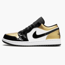 Air Jordan 1 Low "Zlato Toe" CQ9447 700 Černá/Zlato-Černá AJ1 Jordánské boty