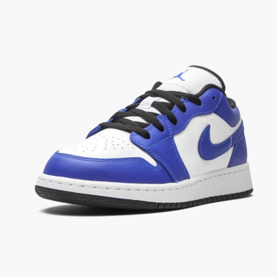 Air Jordan 1 Retro Low Game Royal 553560 124 Bílý/Game Royal-Černá AJ1 Jordánské boty