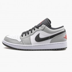 Air Jordan 1 Retro Low "Light Smoke Šedá" 553558 030 Lt Smoke Šedá/Gym Červené-Bílý AJ1 Jordánské boty