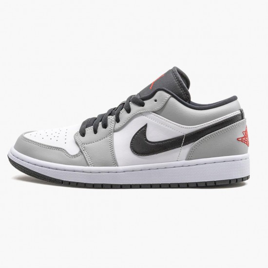 Air Jordan 1 Retro Low Light Smoke Šedá 553558 030 Lt Smoke Šedá/Gym Červené-Bílý AJ1 Jordánské boty