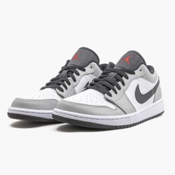 Air Jordan 1 Retro Low "Light Smoke Šedá" 553558 030 Lt Smoke Šedá/Gym Červené-Bílý AJ1 Jordánské boty