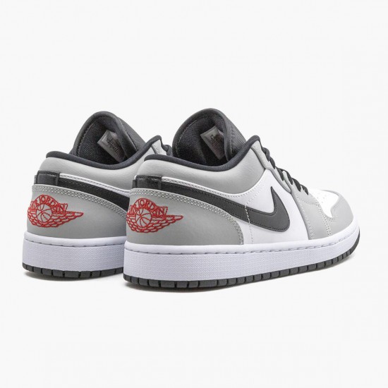 Air Jordan 1 Retro Low Light Smoke Šedá 553558 030 Lt Smoke Šedá/Gym Červené-Bílý AJ1 Jordánské boty