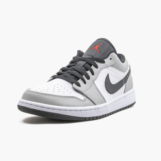 Air Jordan 1 Retro Low Light Smoke Šedá 553558 030 Lt Smoke Šedá/Gym Červené-Bílý AJ1 Jordánské boty