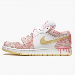 Air Jordan 1 Low SE GS "Paint Drip" Arctic Punch CW7104 601 Dámské AJ1 Jordánské boty