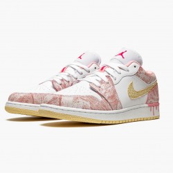 Air Jordan 1 Low SE GS "Paint Drip" Arctic Punch CW7104 601 Dámské AJ1 Jordánské boty