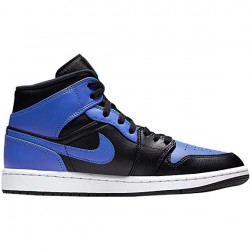 Air Jordan 1 Mid "Hyper Royal" Tumbled Leather 554724-077 AJ1 Jordánské boty