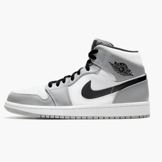 Air Jordan 1 Mid Light Smoke Šedá Light Smoke Šedá/Černá-Bílý 554724 092 AJ1 Jordánské boty