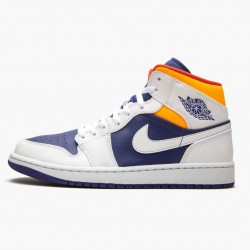 Air Jordan 1 Mid "Royal Modrý Laser Oranžovýý" AJ1 Tenisky 554724 131