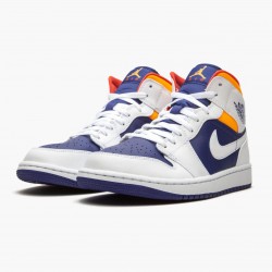 Air Jordan 1 Mid "Royal Modrý Laser Oranžovýý" AJ1 Tenisky 554724 131