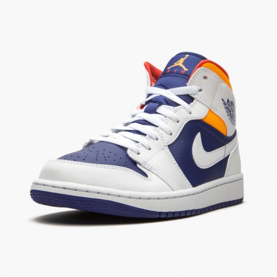 Air Jordan 1 Mid Royal Modrý Laser Oranžovýý AJ1 Tenisky 554724 131