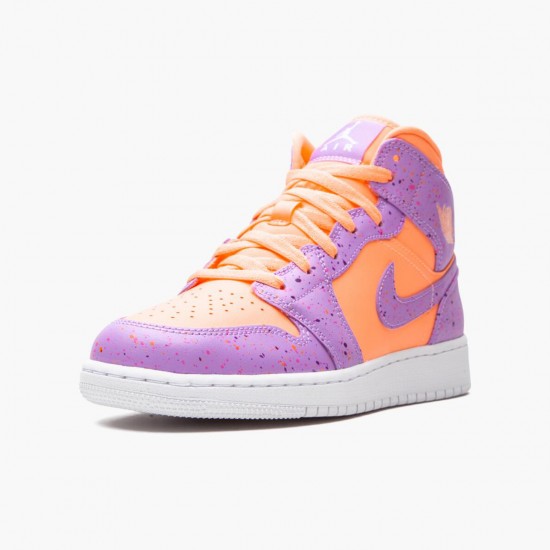 Air Jordan 1 Mid SE Atomic Pulse Oranžovýý Pulse/Atomic Violet AV5174 800 AJ1 Jordánské boty