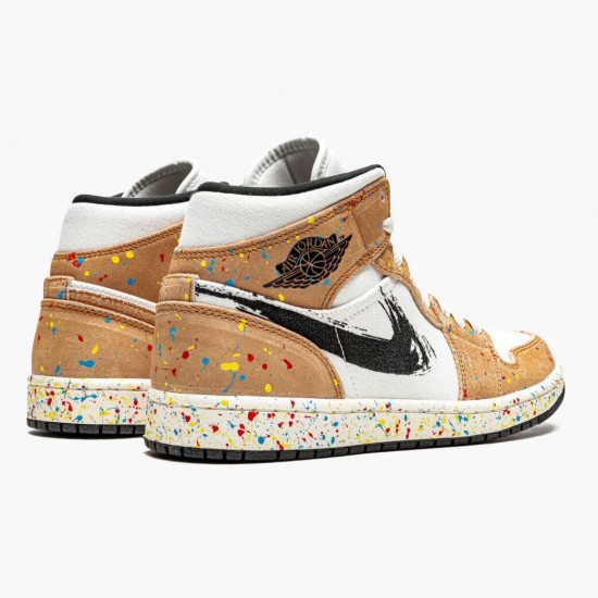 Air Jordan 1 Mid SE Brushstroke DA8005 100 AJ1 Tenisky