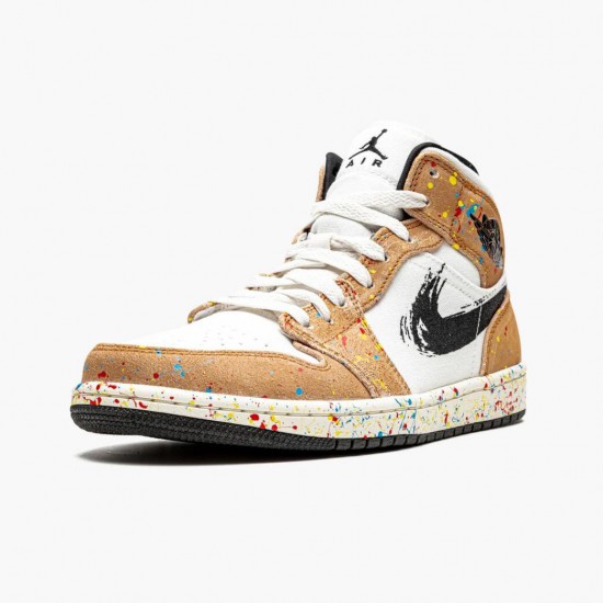 Air Jordan 1 Mid SE Brushstroke DA8005 100 AJ1 Tenisky