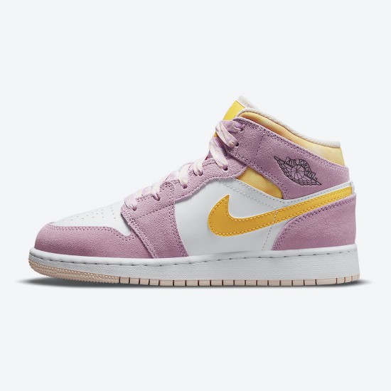 Air Jordan 1 Mid SE GS Arctic Růžový DC9517 600 Light Arctic Růžový University Zlato-Bílý Dámské Jordánské boty