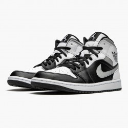 Air Jordan 1 Mid "Bílý Shadow" Černá/Bílý-Lt Smoke Šedá 554724 073 AJ1 Jordánské boty