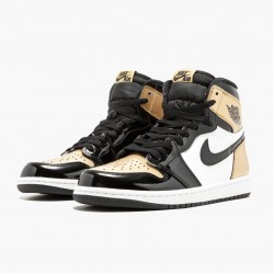 Air Jordan 1 Retro "Zlato Toe" Černá/Metallic Zlato-Summit Whi 861428 007 AJ1 Jordánské boty