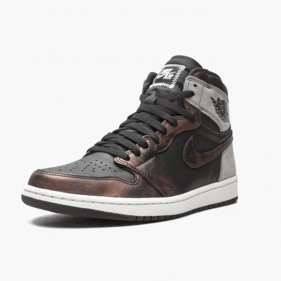 Air Jordan 1 Retro High Light Army Rust Shadow Patina 555088-033 Černá/Šedá-Rust Jordánské boty