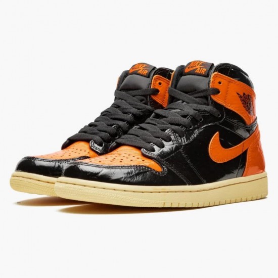 Air Jordan 1 Retro Shattered Backboard Černá/Pale-Vanilla Starfish Basektball Tenisky 555088 028 Pánské Jordánské boty