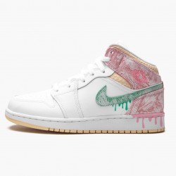 Air Jordan 1 Mid SE GS "Ice Cream" DD1666 100 Dámské Jordánské boty AJ1 