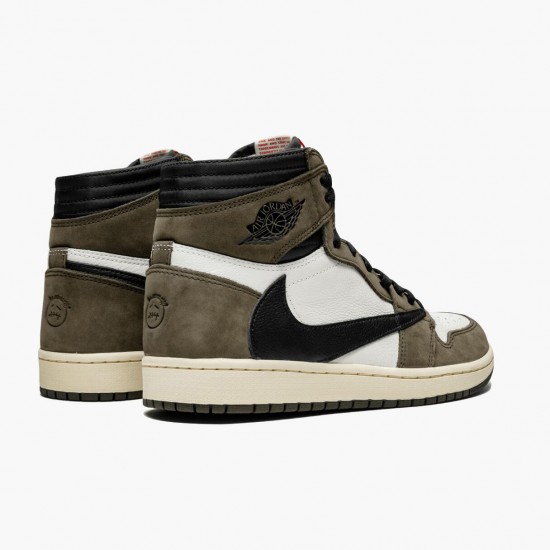 Nike Air Jordan 1 High OG TS SP Travis Scott Sail/Dark Mocha-University Červené CD4487 100 AJ1 Tenisky