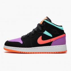 Nike Air Jordan 1 Mid "Candy" Černá/Total Oranžovýý 554725 083 AJ1 Jordánské boty