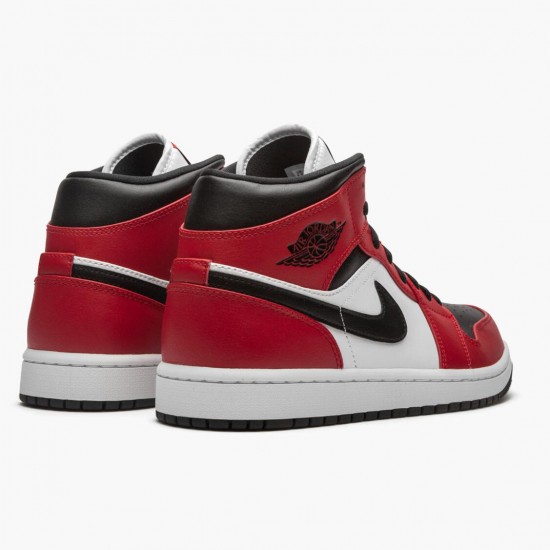 Nike Air Jordan 1 Mid Chicago Černá Toe Černá/Gym Červené-Bílý 554724 069 AF1 Tenisky