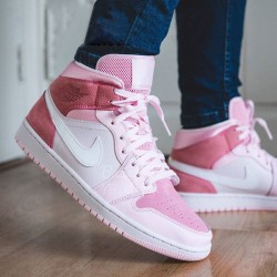 Nike Air Jordan 1 Mid "Digital Růžový" Digital Růžový/Bílý-Růžový Foam-Sail CW5379 600 Dámské AJ1 Jordánské boty