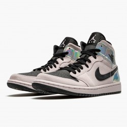 Nike Air Jordan 1 Mid Dirty Powder "Iridescent" Barely Rose/Černá/Multi BQ6472 602 AJ1 Jordánské boty