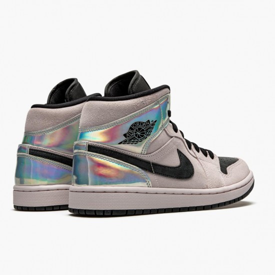 Nike Air Jordan 1 Mid Dirty Powder Iridescent Barely Rose/Černá/Multi BQ6472 602 AJ1 Jordánské boty