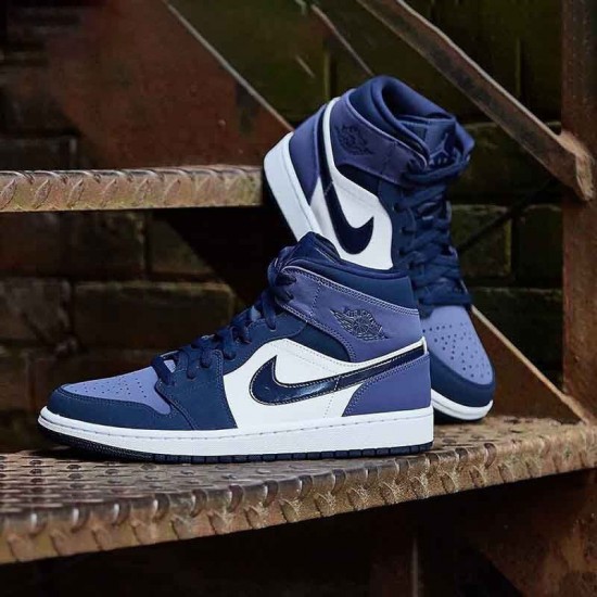 Nike Air Jordan 1 Mid Sanded Nachový Obsidian/Sanded Nachový/Bílý 554724 445 AJ1 Jordánské boty