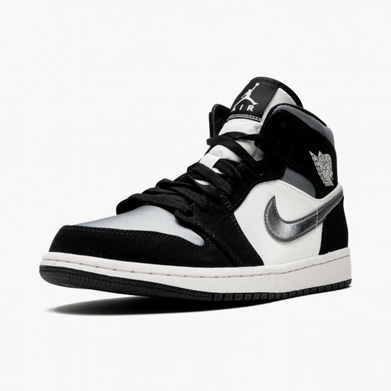 Nike Air Jordan 1 Mid Satin Šedá Toe Černá/Anthracite-Sail 852542 011 Tenisky AJ1