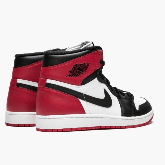 Nike Air Jordan 1 Retro High Černá Toe Bílý/Černá-Gym Červené 555088 184 Pánské AJ1 Jordánské boty