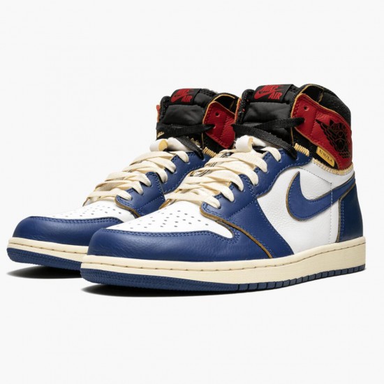 Nike Air Jordan 1 Retro High Union Los Angeles Storm Modrý Bílý/Stormblue-Varsity Červené BV1300 146 Pánské AJ1 Jordánské boty