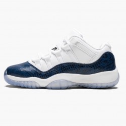 Air Jordan 11 Low "Navy Snakeskin" Pánské CD6847 102 Whiite Černá-Navy AJ11 Černá Jordánské boty