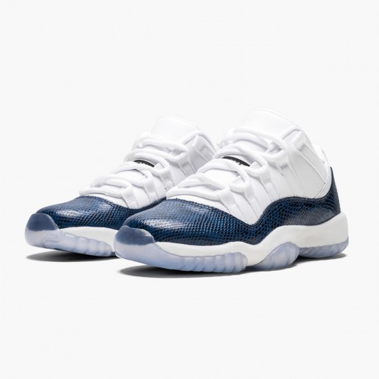 Air Jordan 11 Low Navy Snakeskin Pánské CD6847 102 Whiite Černá-Navy AJ11 Černá Jordánské boty