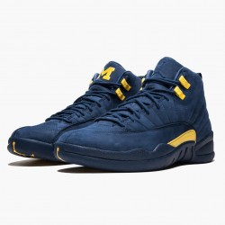 Air Jordan 12 Retro "Michigan" Pánské AJ12 BQ3180 407 College Navy/Amarillo Jordánské boty