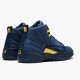 Air Jordan 12 Retro Michigan Pánské AJ12 BQ3180 407 College Navy/Amarillo Jordánské boty