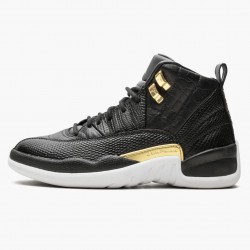 Air Jordan 12 Retro "Reptile" AJ12 AO6068 007 Černá/Metallic-Zlato Bílý Jordánské boty