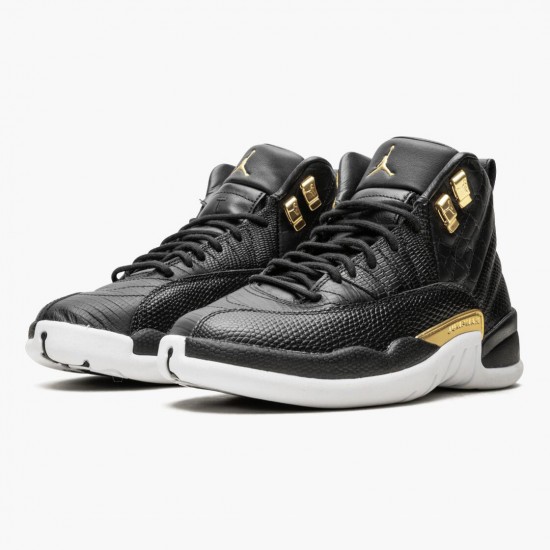 Air Jordan 12 Retro Reptile AJ12 AO6068 007 Černá/Metallic-Zlato Bílý Jordánské boty