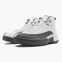 Air Jordan 12 Retro Bílý "Dark Šedá" Pánské AJ12 130690 160 Bílý/Dark Šedá-Gym Červené Jordánské boty