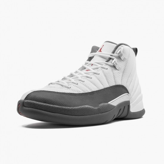 Air Jordan 12 Retro Bílý Dark Šedá Pánské AJ12 130690 160 Bílý/Dark Šedá-Gym Červené Jordánské boty