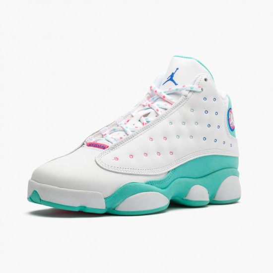 Air Jordan 13 Retro Aurora Zelená Dámské Bílý/Soar/Aurora-Zelená-Digita 439358 100 AJ13 Jordánské boty